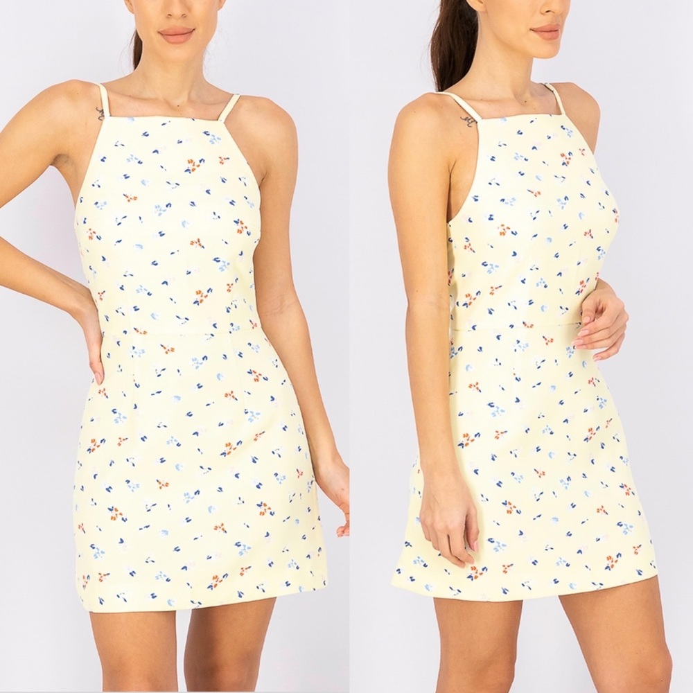 🌟HOST PICK!🌟 French Connection Pale Yellow Floral Dress - Picture 2 of 11